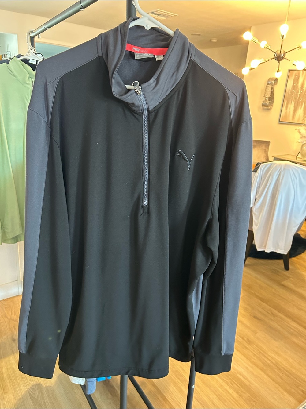 Puma Men’s Black & Dark Gray Quarter-Zip Performance Pullover